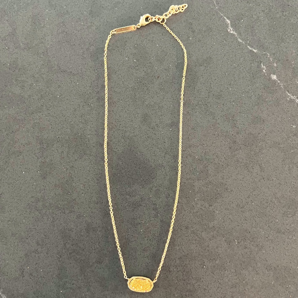 Kendra Scott gold Drusy Necklace